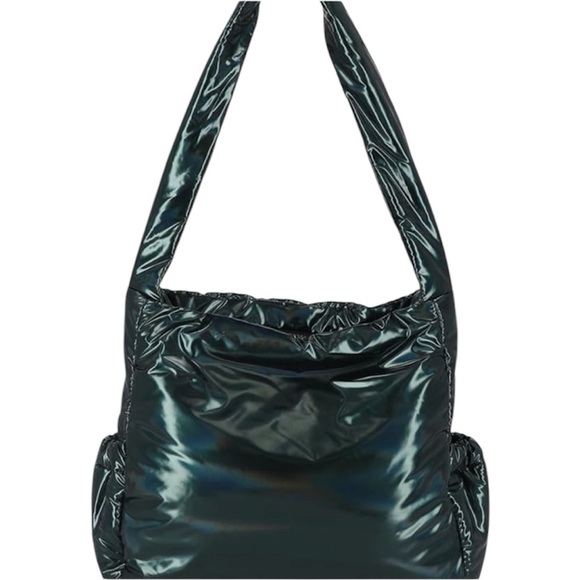 NWT Tahari Bardot Hobo Puffer Shoulder Bag in Green/Blue Peacock - Picture 2 of 4